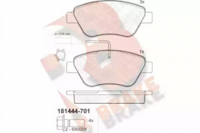 R BRAKE rb1444701 -  Комплект тормозных колодок, дисковый тормоз